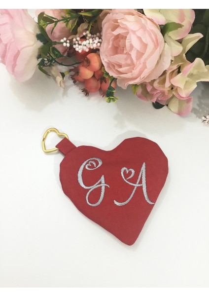 Love&love Kalp Formunda Monogram Nakışlı Bozuk Para Cüzdanı