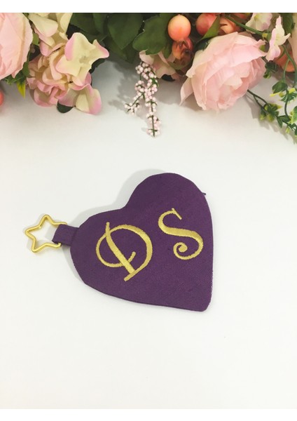 Love&love Kalp Formunda Monogram Nakışlı Bozuk Para Cüzdanı