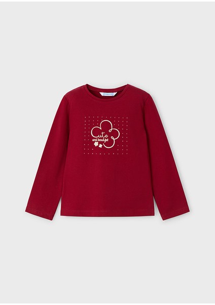 178 Kız Çocuk Kırmızı Uzun Kol Body