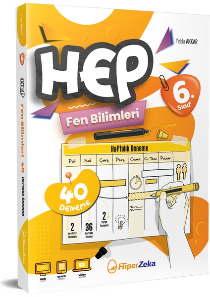 Hiper Zeka Yayınları 6. Sınıf Haftalık Hep Fen Bilimleri 40 Deneme