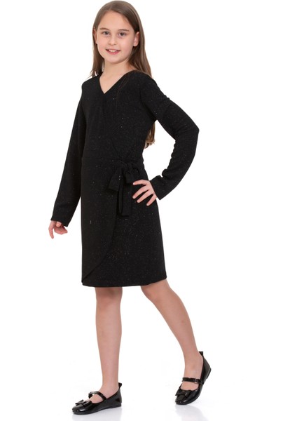 Simli Kolu Uzun Şık Kız Çocuk Abiye Elbise modelleri