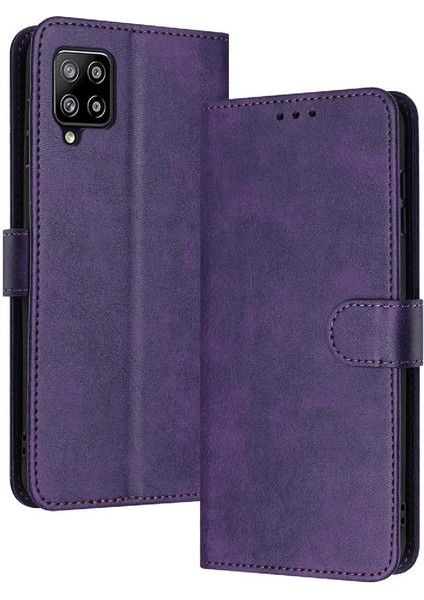 Samsung Galaxy Buckle 5g Kickstand Saf Renk Toka Pu ile Flip Case (Yurt Dışından)