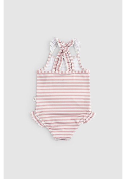 Askılı Uv Korumalı Bebek Mayo Pembe Line