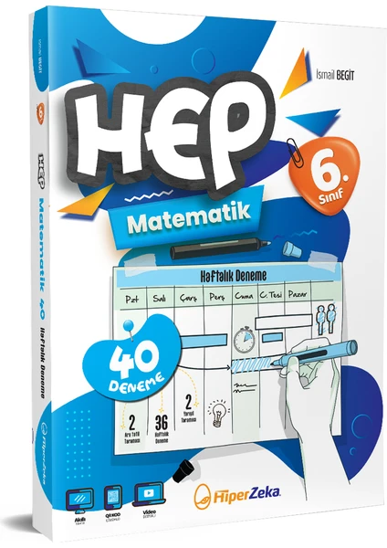 Hiper Zeka Yayınları 6. Sınıf Haftalık Hep Matematik 40 Deneme