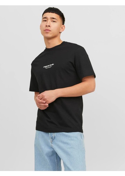 Erkek Bisiklet Yaka T-Shirt-Siyah