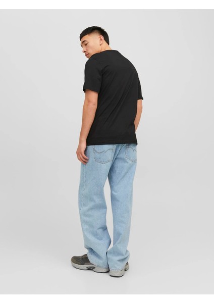 Erkek Bisiklet Yaka T-Shirt-Siyah