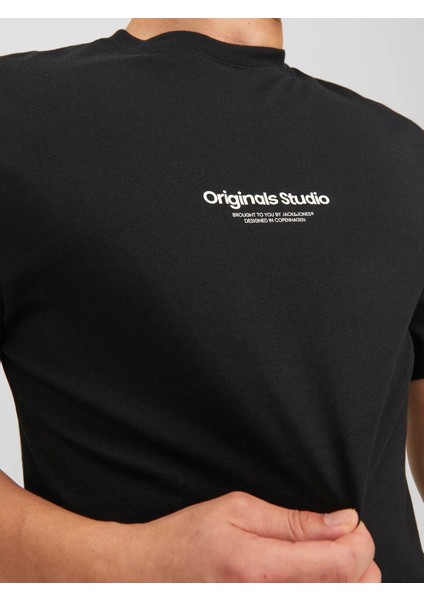 Erkek Bisiklet Yaka T-Shirt-Siyah