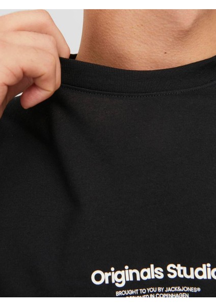 Erkek Bisiklet Yaka T-Shirt-Siyah