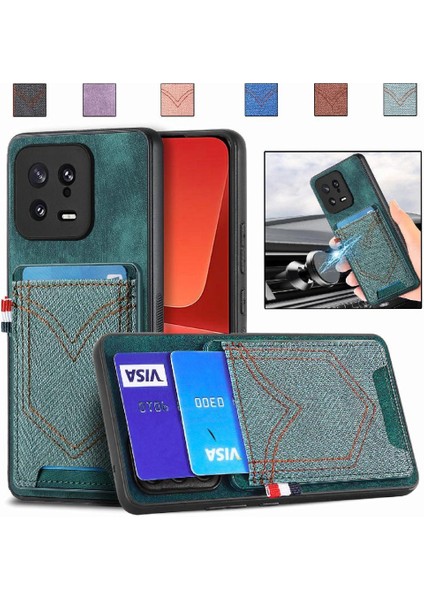 Xiaomi 13 Için Crad Yuvası Kot Cep Tasarım Manyetik Araç Montaj (Yurt Dışından)