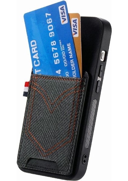 IPhone 15 Için Kılıf Manyetik Araç Montaj Kot Cep Tasarım Crad Yuvası (Yurt Dışından) modelleri