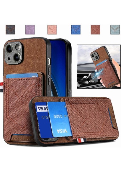 IPhone 15 Için Kılıf Manyetik Araç Montaj Kot Cep Tasarım Crad Yuvası (Yurt Dışından)