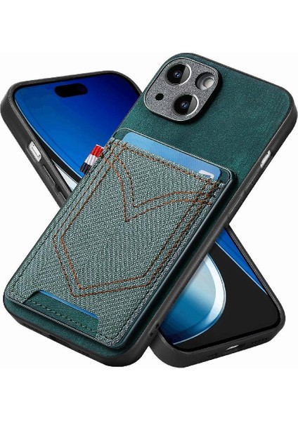 IPhone 15 Için Kılıf Manyetik Araç Montaj Kot Cep Tasarım Crad Yuvası (Yurt Dışından)
