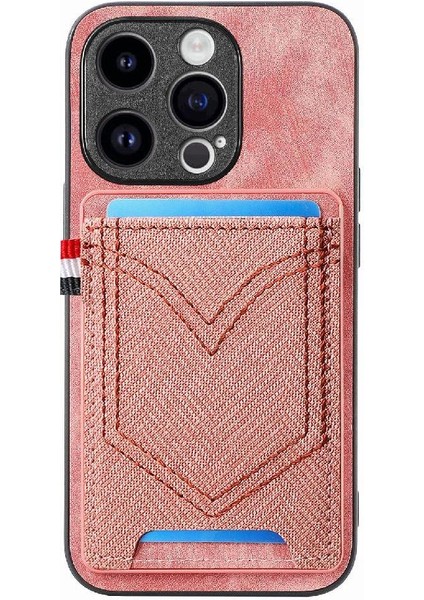 IPhone 15 Için Kılıf Pro Crad Yuvası Manyetik Araç Montaj Kot Cep Tasarımı (Yurt Dışından)