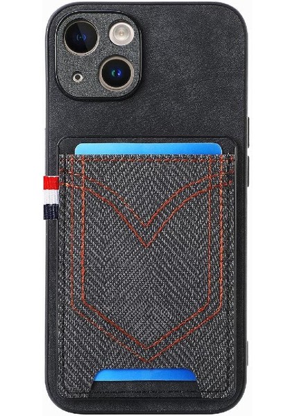 IPhone 15 Için Kılıf Artı Crad Yuvası Kot Cep Tasarım Manyetik Araç Montaj (Yurt Dışından)