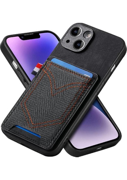 IPhone 14 Için Kılıf Kot Cep Tasarım Manyetik Araç Montaj Crad Yuvası (Yurt Dışından) indirimleri