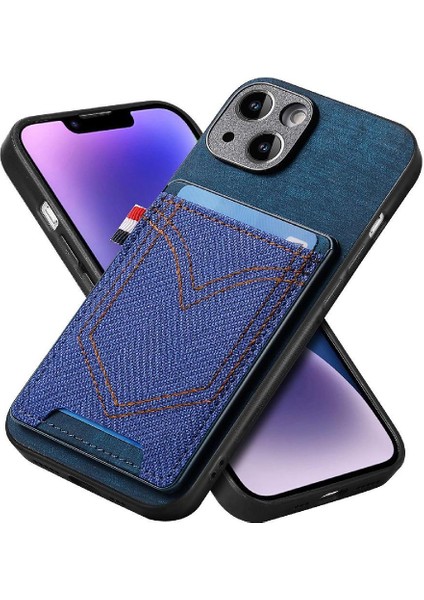 IPhone 14 Için Kılıf Kot Cep Tasarım Manyetik Araç Montaj Crad Yuvası (Yurt Dışından) indirimleri