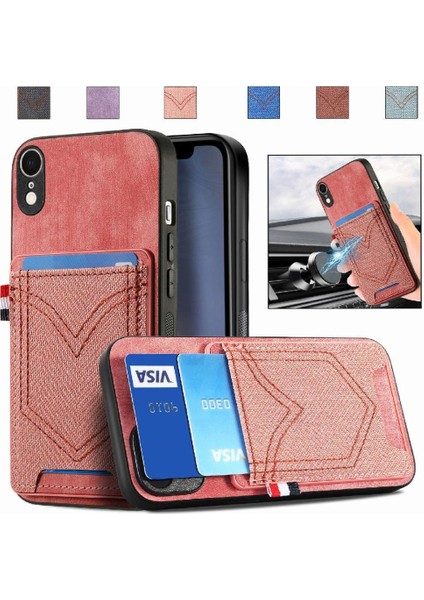 IPhone Xr Manyetik Araç Montaj Crad Yuvası Kot Cep Tasarımı (Yurt Dışından)