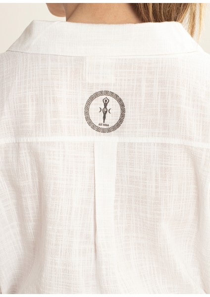 Kadın Günlük ve Yazlık Midi Boy Kemerli Beyaz Gömlek Elbise indirimleri