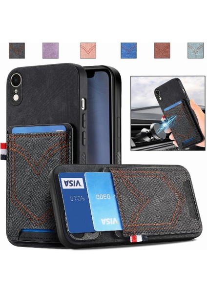 IPhone Xr Manyetik Araç Montaj Crad Yuvası Kot Cep Tasarımı (Yurt Dışından)