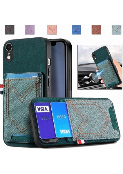 IPhone Xr Manyetik Araç Montaj Crad Yuvası Kot Cep Tasarımı (Yurt Dışından)