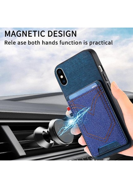 IPhone X/xs Manyetik Araç Montaj Crad Yuvası Kot Cep Tasarımı (Yurt Dışından)