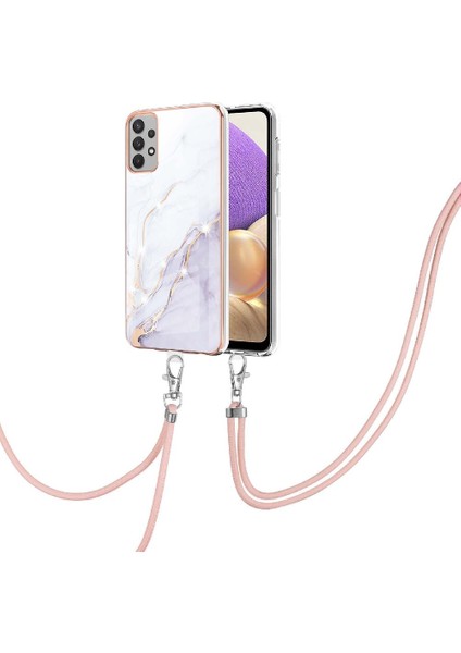 Samsung Galaxy A32 5g Mermer Tampon Crossbody Kordon Askısı Yumuşak (Yurt Dışından)