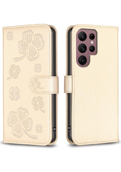 Samsung Galaxy S22 Için Flip Case Ultra 5g Yonca Çiçek Cüzdan Çok Renkli (Yurt Dışından)