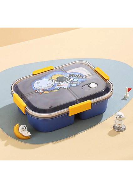 Plastik Dört Bölmeli Öğle Yemeği Kutusu Mikrodalga Öğle Yemeği Kutusu Bento Kutusu (Yurt Dışından)