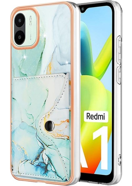 Xiaomi Redmi A1 Mermer Ince Cüzdan Yumuşak Tpu Tampon Kart Yuvaları (Yurt Dışından)