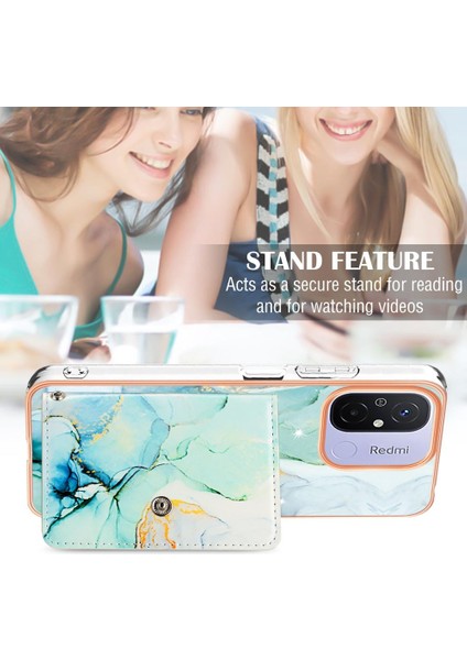 Xiaomi Redmi Için 12C Ince Cüzdan Yumuşak Tpu Tampon Kart Yuvaları Mermer (Yurt Dışından) fırsatları