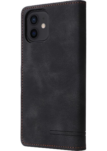 Iphone 12 Için Flip Case Mini Cüzdan Darbeye Kapak Kapak Basit Iş (Yurt Dışından)