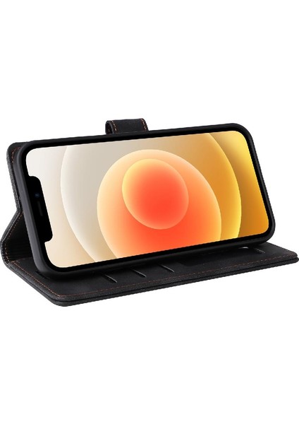 Iphone 12 Için Flip Case Mini Cüzdan Darbeye Kapak Kapak Basit Iş (Yurt Dışından)