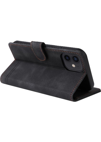 Iphone 12 Için Flip Case Mini Cüzdan Darbeye Kapak Kapak Basit Iş (Yurt Dışından)
