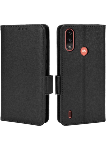 Motorola Moto E7 Güç Cüzdan Pu Deri Yan Toka Manyetik (Yurt Dışından)