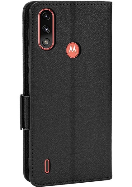 Motorola Moto E7 Güç Cüzdan Pu Deri Yan Toka Manyetik (Yurt Dışından)