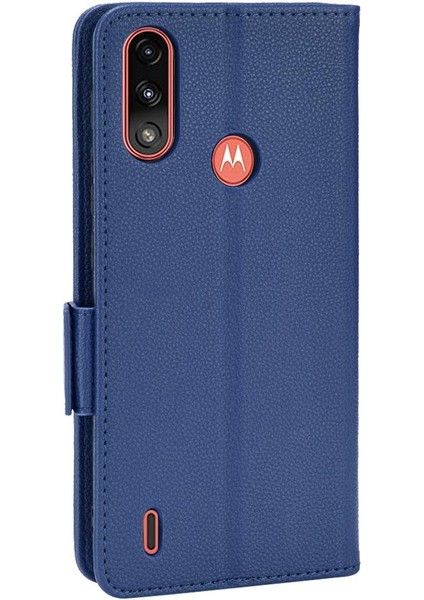 Motorola Moto E7 Güç Cüzdan Pu Deri Yan Toka Manyetik (Yurt Dışından)