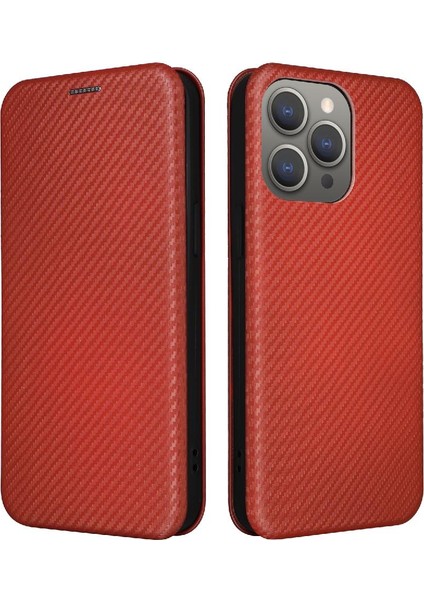 Kart Tutucu Kickstand Manyetik Karbon Fiber ile iPhone 15 Plus Için Kılıf (Yurt Dışından)