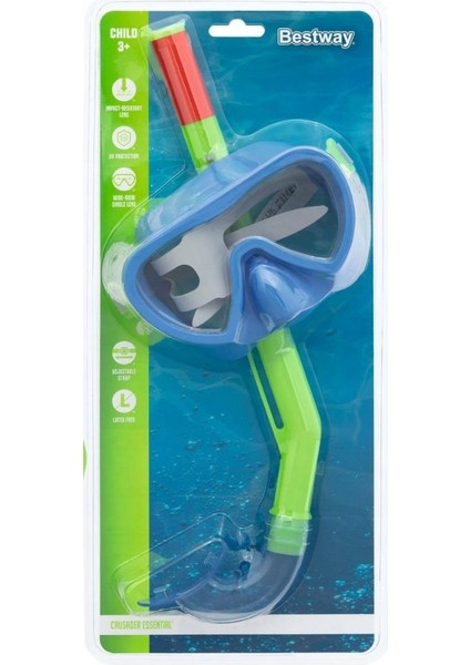 Maske Snorkel Çocuk - 24036-MAVİ - Crusader Essantial