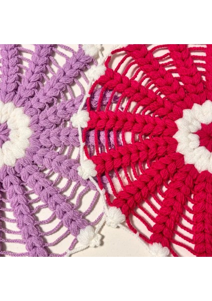 El Örgüsü Banyo Lifi 2li Takım 28CM - Pembe / Lila