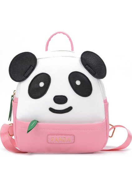 Panda Sırt Çantası Anaokulu Okul Çantası Karikatür Panda Bambu Yaprağı Çanta Çocuksu Sevimli Pu Moda Sırt Çantası (Yurt Dışından)