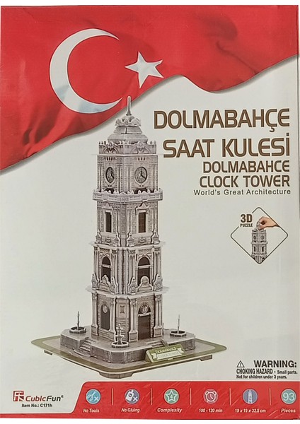 Dolmabahçe Saat Kulesi 3D Puzzle 93 Parça