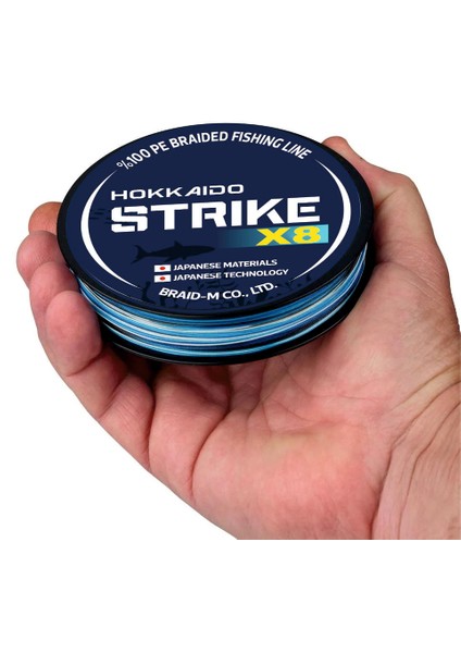 Blue Camo-Mavi Kamuflaj X8- 8 Katlı 0.34.-Mm 150.-METRE 20.4-Kg Çeker,ip,örgü,ipek Misina