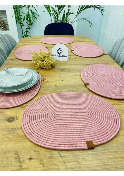 Hasır Jüt Sunum Tabak Altlığı Amerikan Servis Oval Supla 6 Lı