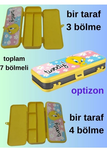 Tweety 3'lü Kırtasiye Seti 4 Bölmeli Beslenme Kutusu, Sızdırmaz Matara, 2 Katlı Kalemlik indirimleri