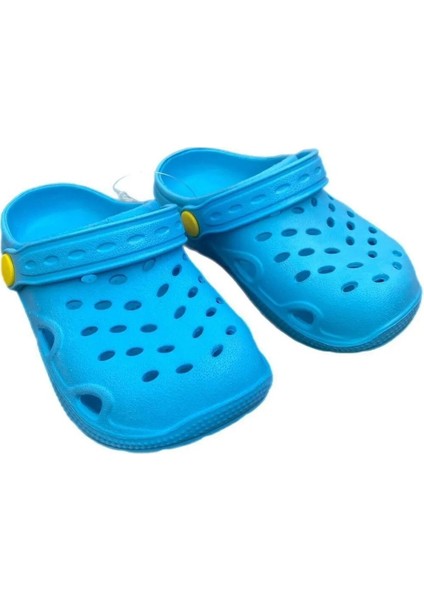 Düz Renk Bebek Çocuk Kaydırmaz Yumuşak Taban Terlik Mavi