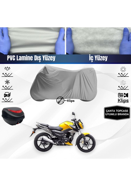 Ultra Shop Tvs Raider 125 Uyumlu Motosiklet Brandası Arka Çanta Topcase Uyumlu Motor Branda