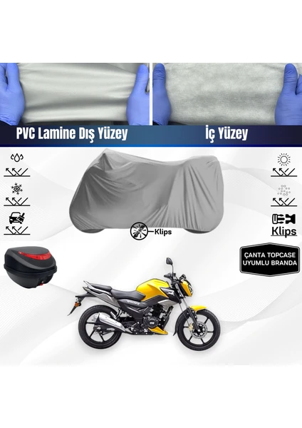 Ultra Shop Tvs Raider 125 Uyumlu Motosiklet Brandası Arka Çanta Topcase Uyumlu Motor Branda