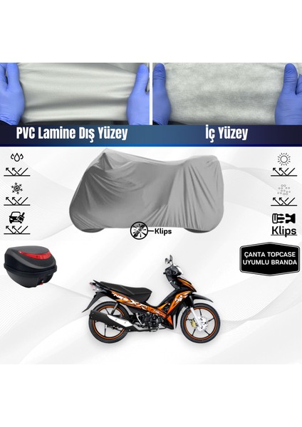 Ultra Shop Tvs Neo Xr Uyumlu Motosiklet Brandası Arka Çanta Topcase Uyumlu Motor Branda