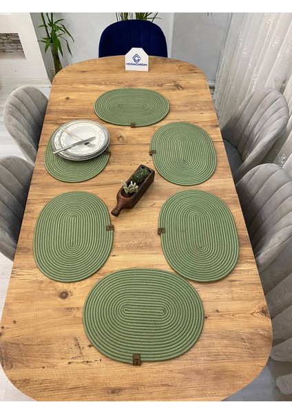 Hasır Jüt Sunum Tabak Altlığı Amerikan Servis Oval Supla 6 Lı