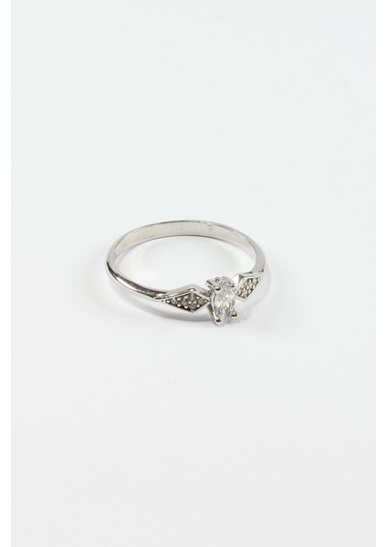 Taşlı Minimalist Tasarım Yüzük 925 Ayar Gümüş